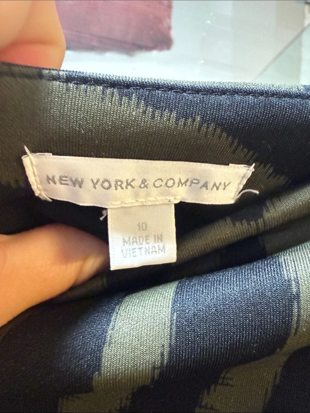 New York & Company Olive & Black Zebra Print Pencil Skirt